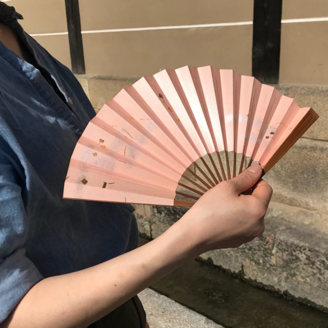 箔砂子　ハンドメイド　京扇子