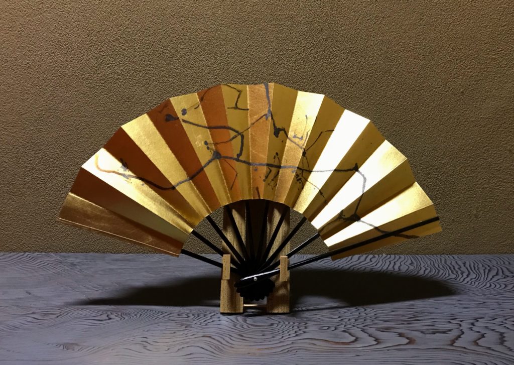 箔押し　京扇子　金　飾り　舞扇子