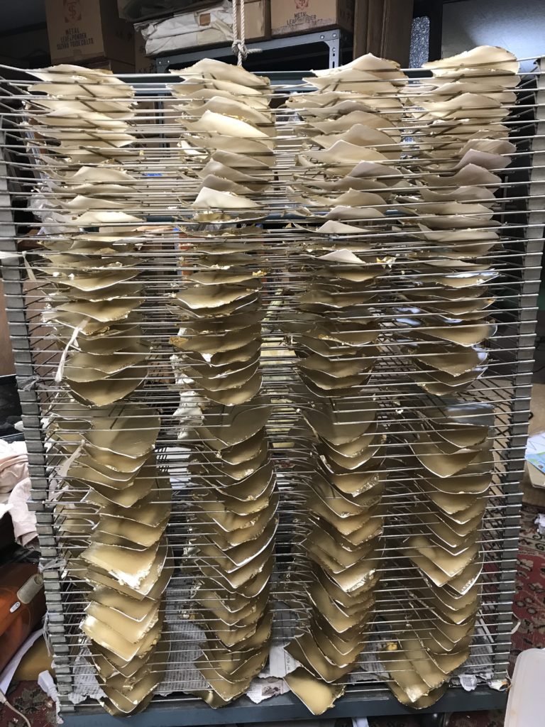 扇子 中金箔 無地押し