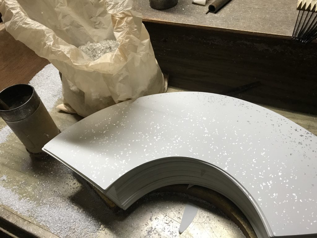 銀箔 扇子 仕立て前 銀砂子