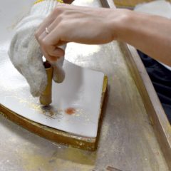 茶扇の柄を舞扇子に