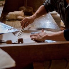 京扇子　箔押し